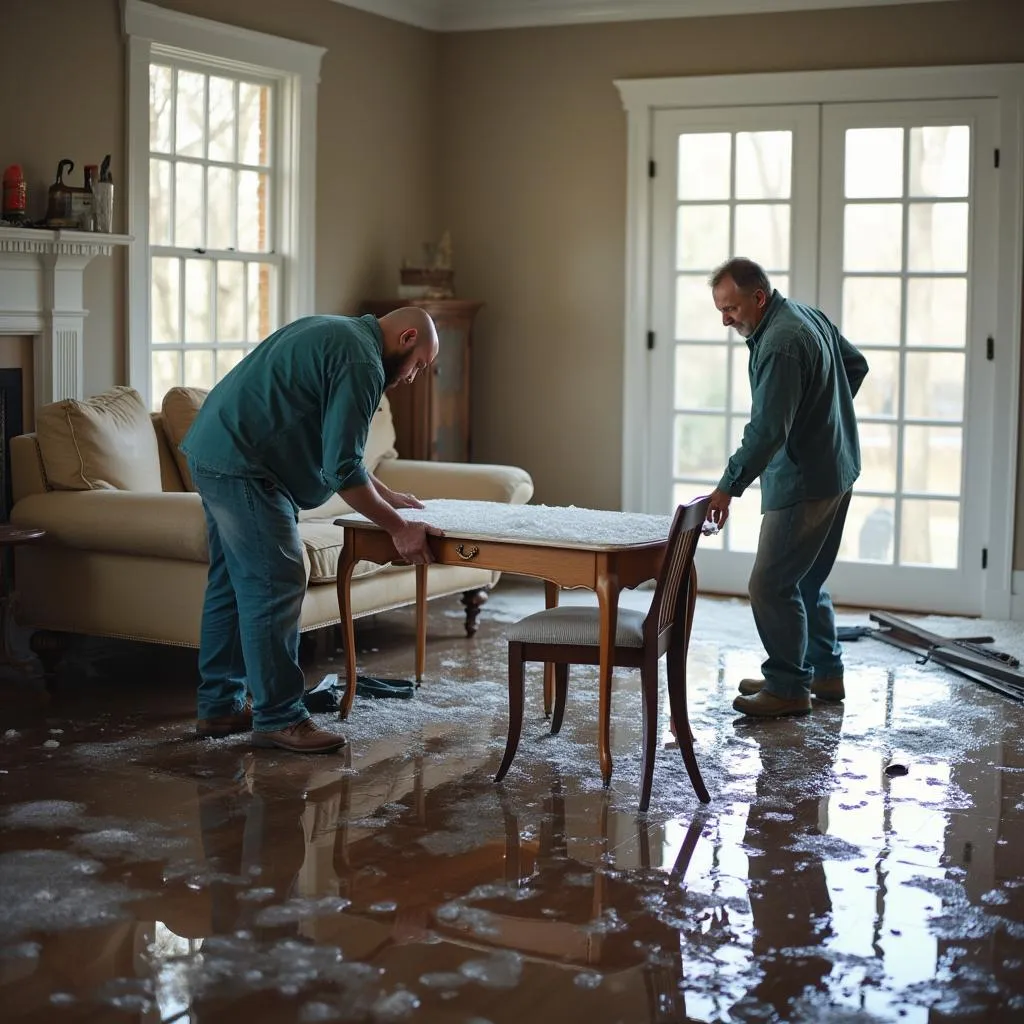 Restauración de muebles tras inundación